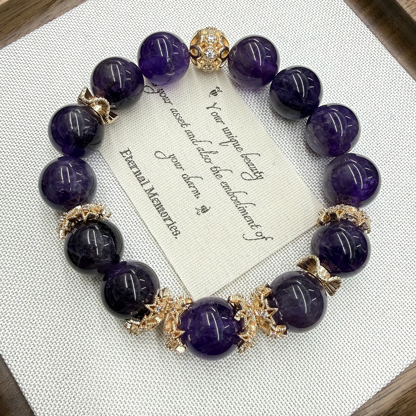 Crystal Amethyst Healing Bracelet – Himalayan Calmness & Clarity Energy Jewelry