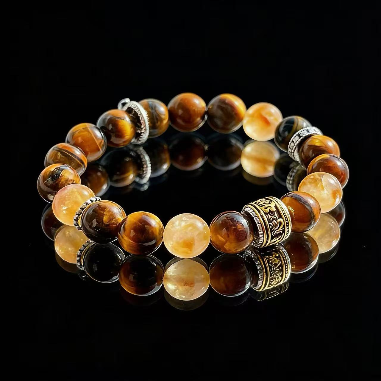 Tiger’s Eye & Citrine Energy Bracelet – Strength, Confidence & Uplifting Energy Jewelry