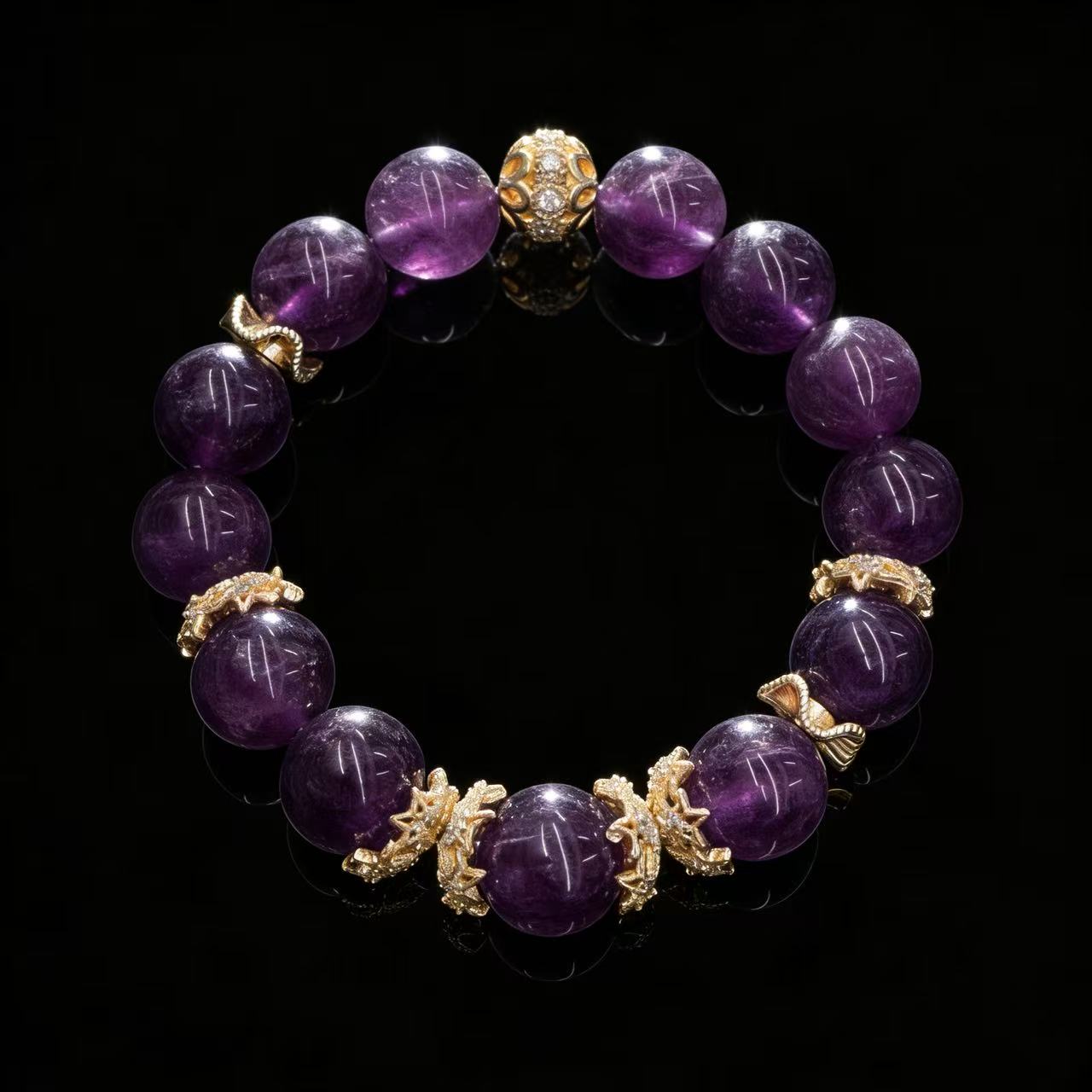 Crystal Amethyst Healing Bracelet – Himalayan Calmness & Clarity Energy Jewelry