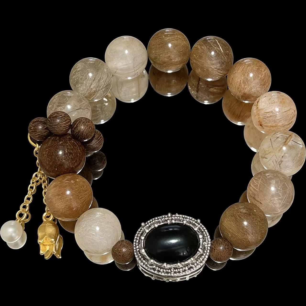 Multi-Rutilated Quartz Energy Bracelet – Grounded Strength & Protective Energy Jewelry