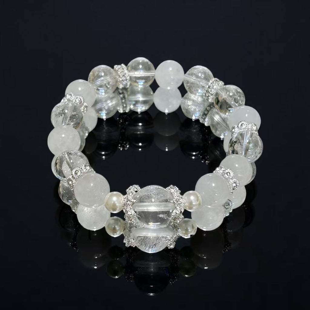 Crystal Clear Quartz Healing Bracelet – Himalayan Purity & Clarity Energy Jewelry