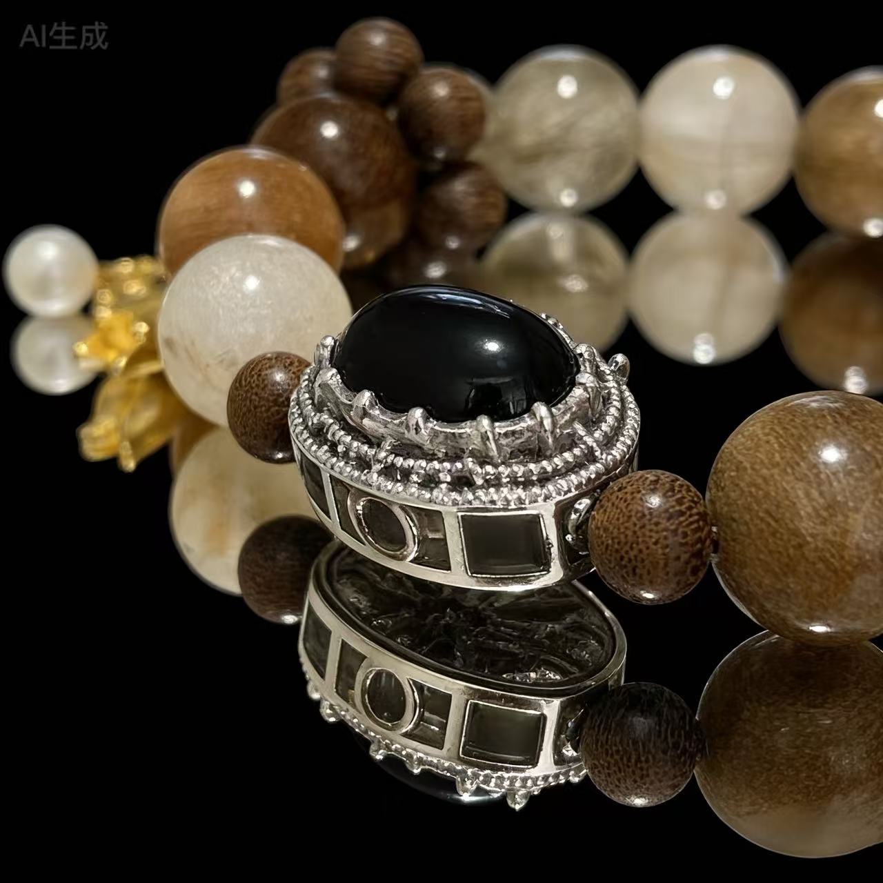 Multi-Rutilated Quartz Energy Bracelet – Grounded Strength & Protective Energy Jewelry