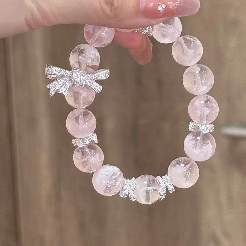 Crystal Rose Quartz Healing Bracelet – Himalayan Heart-Opening & Love Energy Jewelry