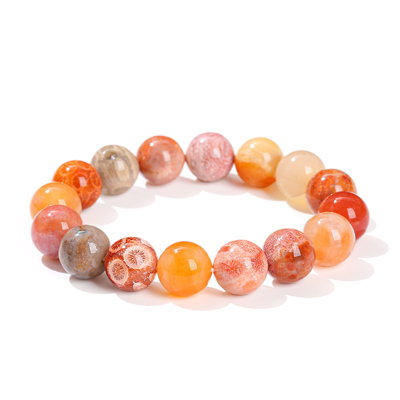 Natural Coral Jade Multi-Stone Bracelet – Warm Balance & Nurturing Energy Jewelry