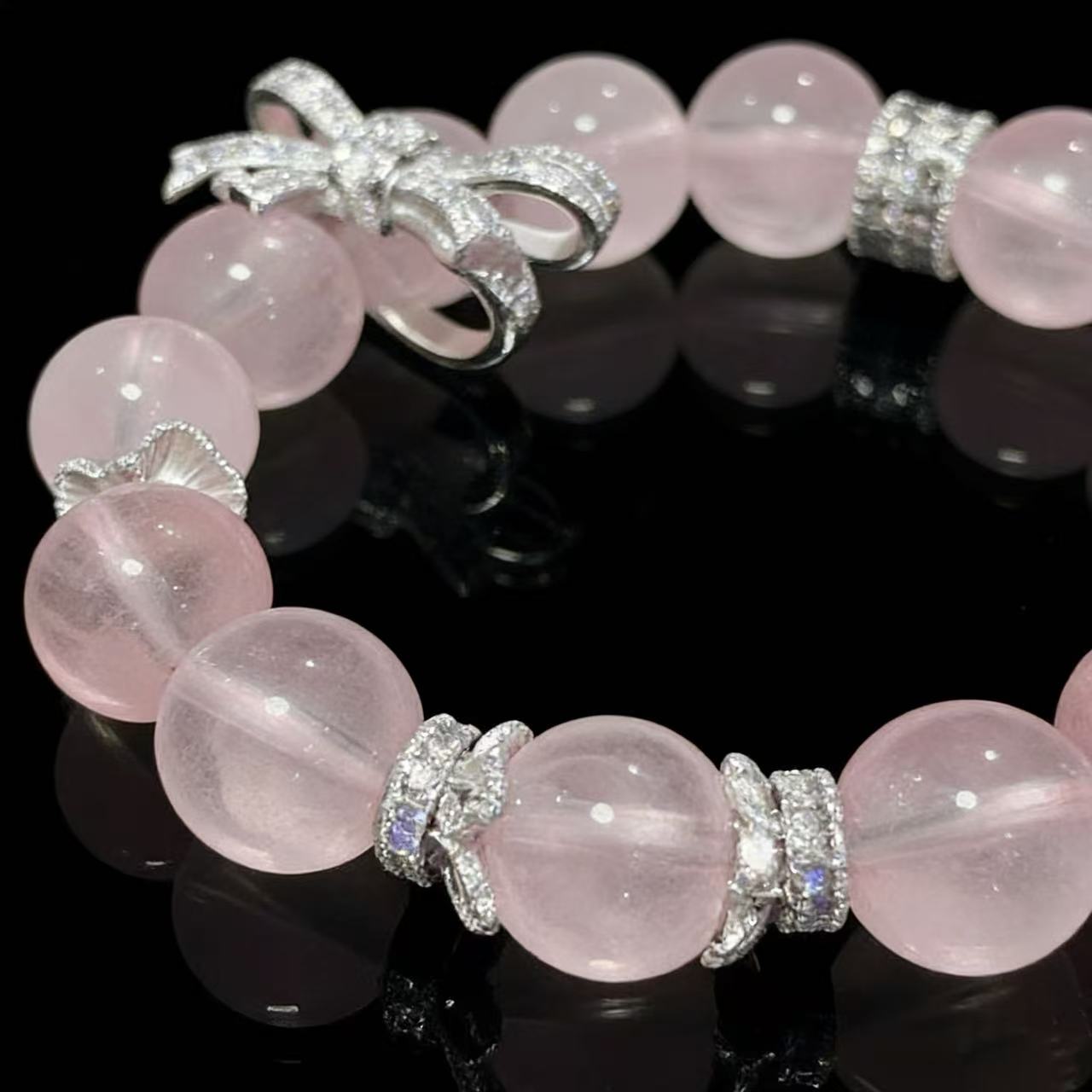 Crystal Rose Quartz Healing Bracelet – Himalayan Heart-Opening & Love Energy Jewelry