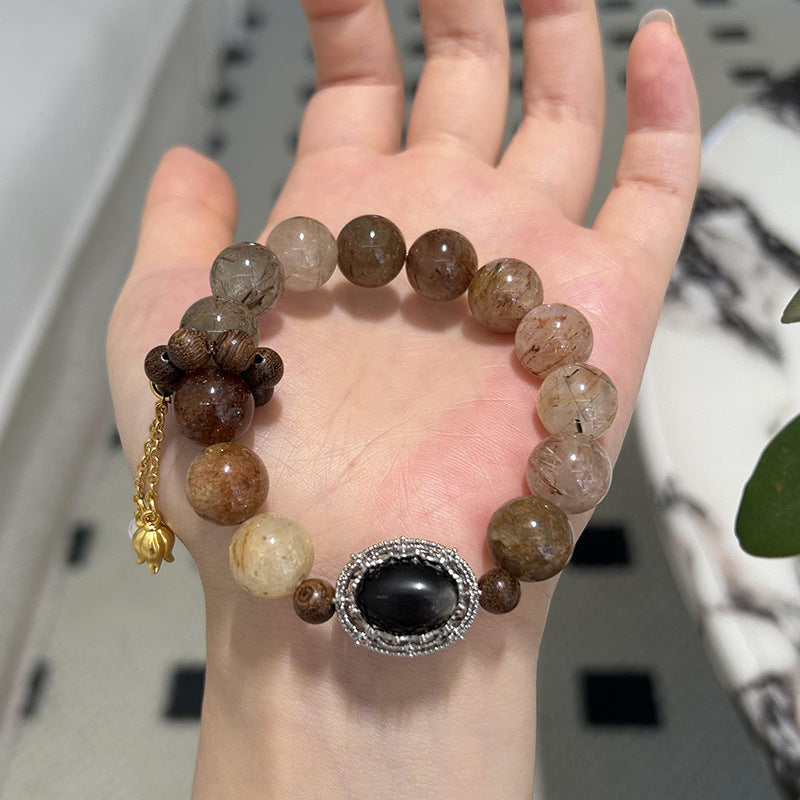 Multi-Rutilated Quartz Energy Bracelet – Grounded Strength & Protective Energy Jewelry