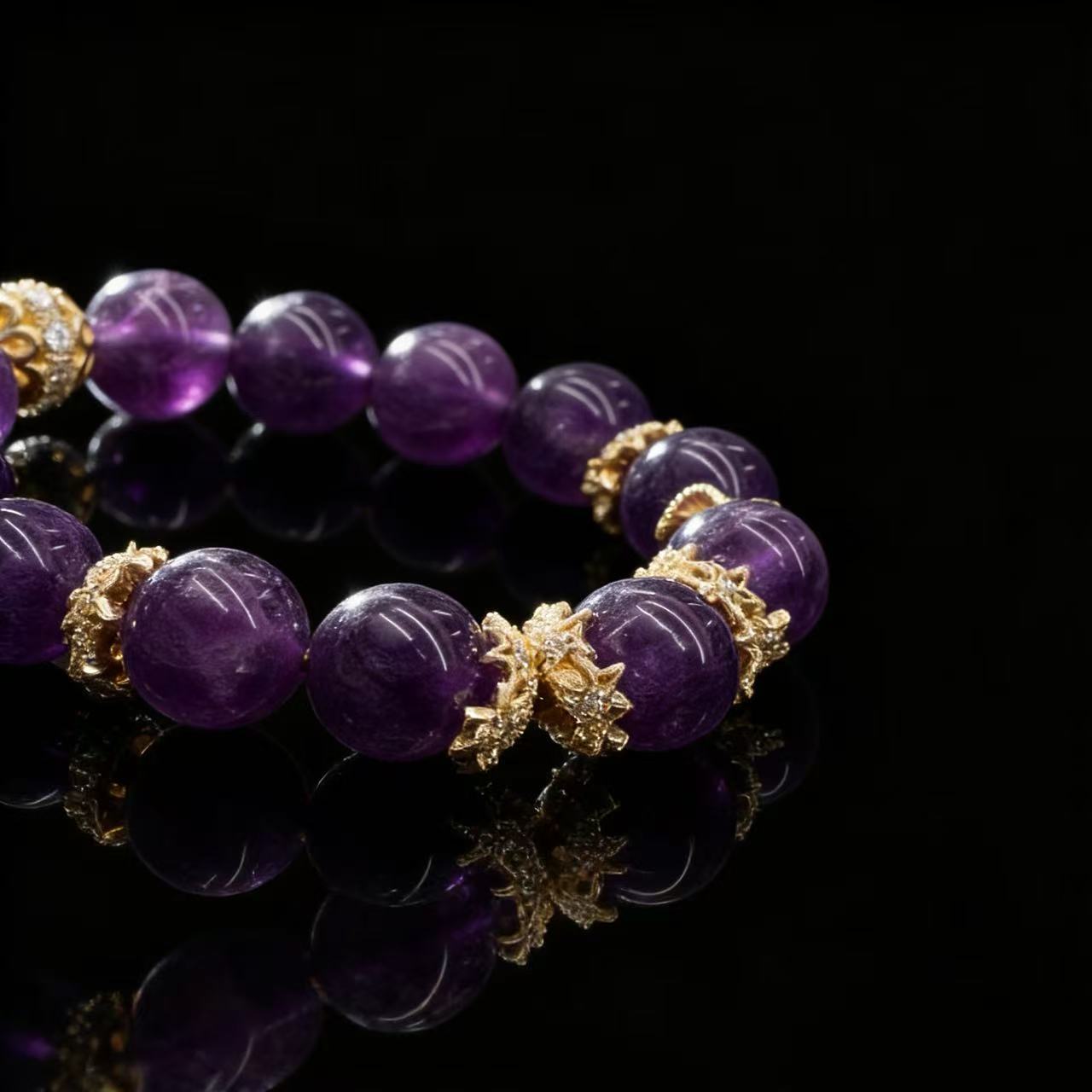 Crystal Amethyst Healing Bracelet – Himalayan Calmness & Clarity Energy Jewelry