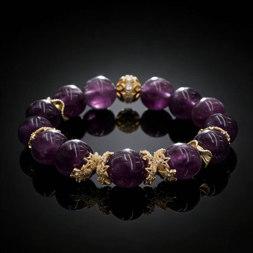 Crystal Amethyst Healing Bracelet – Himalayan Calmness & Clarity Energy Jewelry