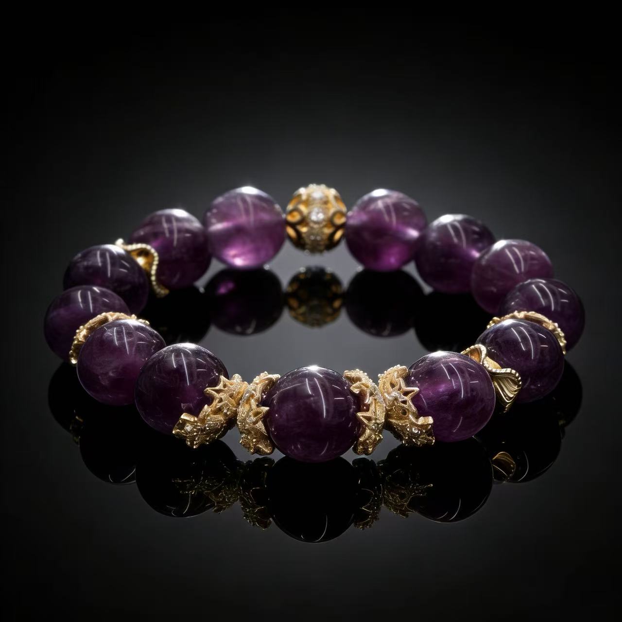 Crystal Amethyst Healing Bracelet – Himalayan Calmness & Clarity Energy Jewelry