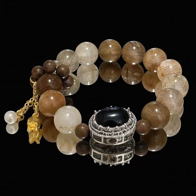 Multi-Rutilated Quartz Energy Bracelet – Grounded Strength & Protective Energy Jewelry
